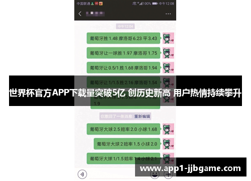 世界杯官方APP下载量突破5亿 创历史新高 用户热情持续攀升